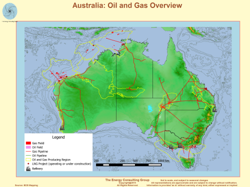 Map, Image, Australia: Oil and Gas Overview Map