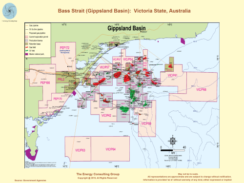 Bass Strait (Gippsland Basin):  Victoria, Australia