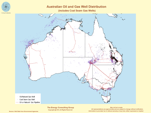 Australian Oil and Gas Well Distribution