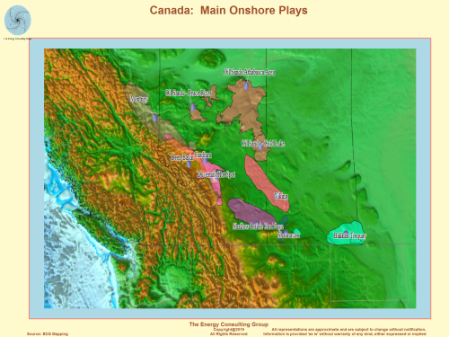 Canada:Main Onshore Oil and Gas Plays