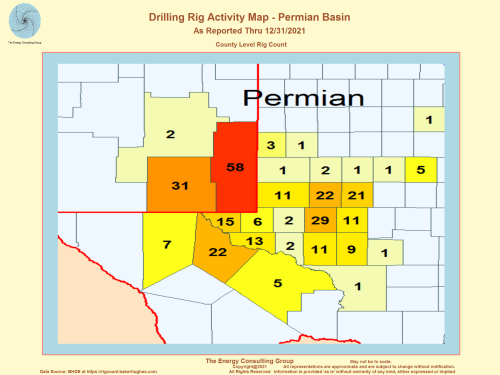 Drilling Rig Activity Map - Permian Basin (February 2019)