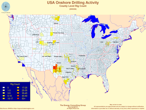 USA Onshore Drilling Activity Map (county level)