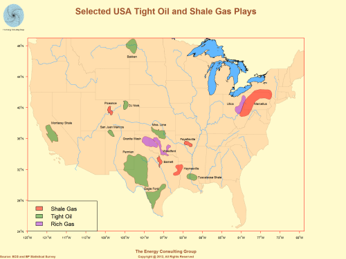 Selected USA Tight Oil and Shale Gas Plays