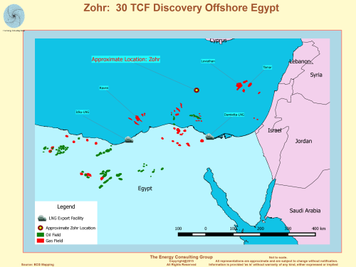 Map, image, Zohr:30 TCF Discovery Offshore Egypt