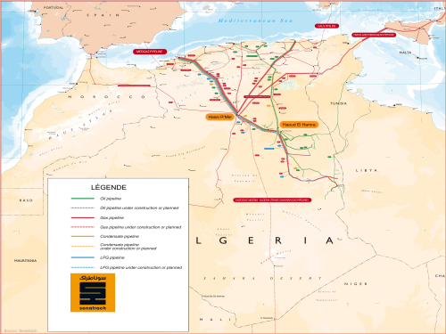 Algeria Pipeline Map ((high resolution)