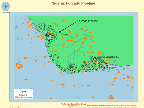 Locaiton Map for the Forcado Oil Pipeline
