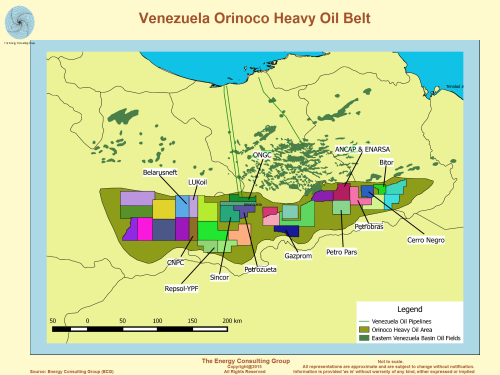 Map Image, Venezuela: Orinoco Heavy Oil Belt, Energy Consulting Group, William Severns