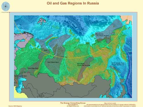 Russian Oil  and Gas Index Map