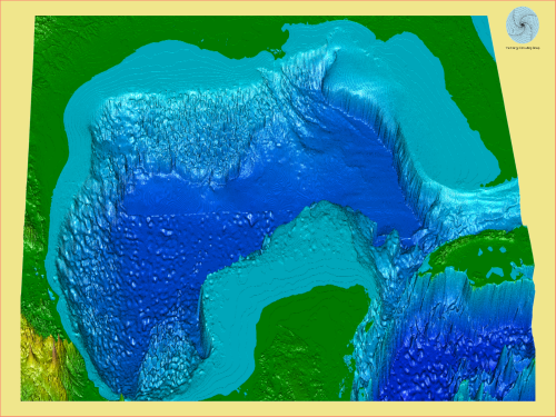 Bathymetry (depth ) map for the Gulf of Mexico