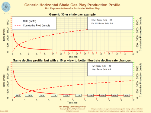Generic Horizontal Shale Gas Play Production Profile