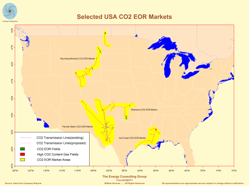 Selected USA CO2 EOR Regions