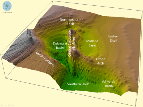 Permian Basin:  Deep Structure Map