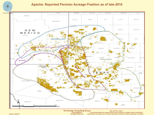 Apache: Reported Permian Acreage Position as of late 2016